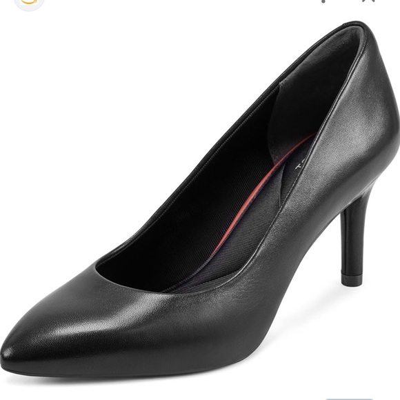 Rockport Women's Total Motion 75mm Pointy Leather Pump Black Size 8.5 NEW - Picture 1 of 13